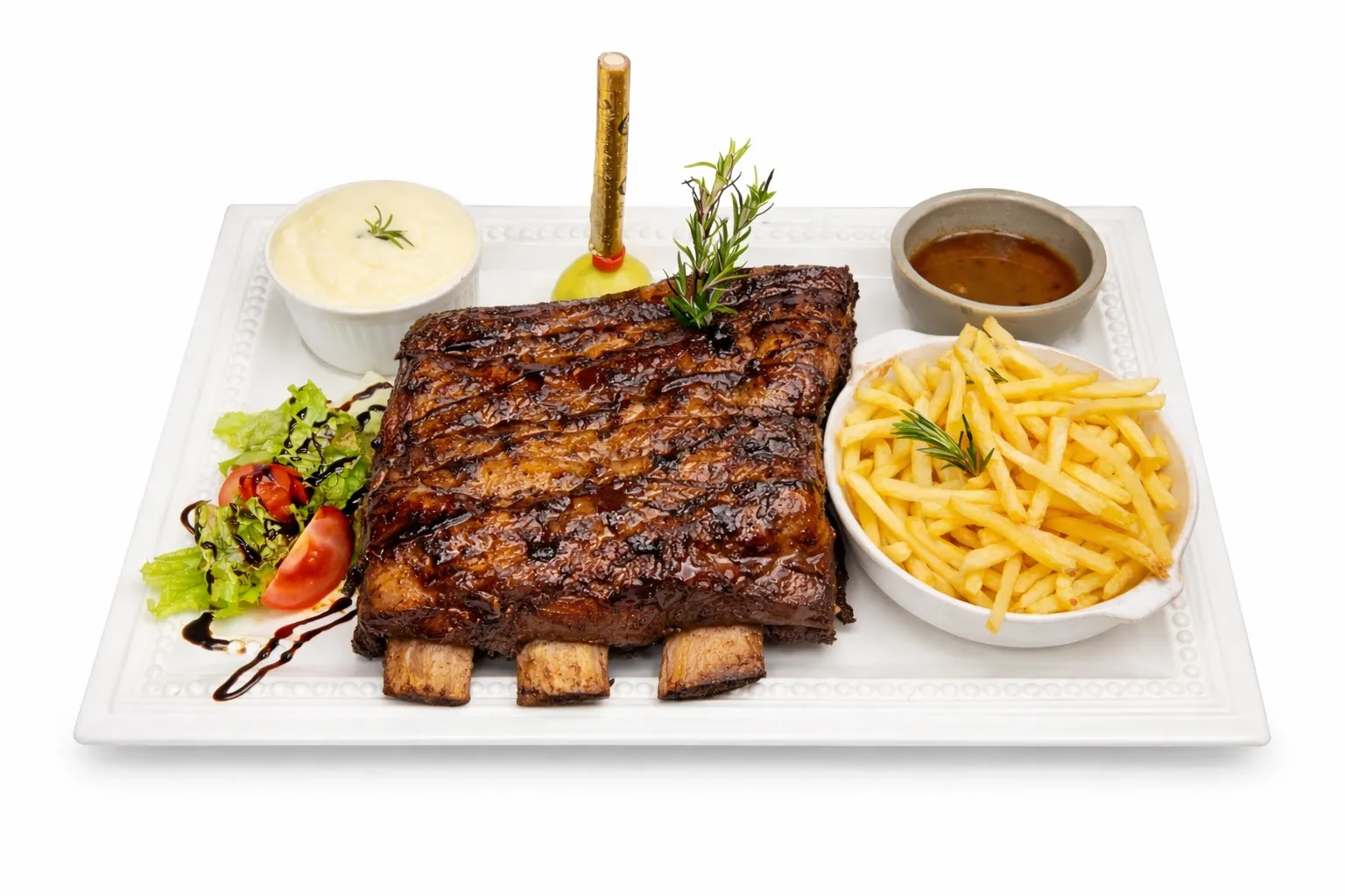Costillar Angus a baja temperatura con patatas